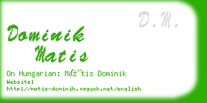 dominik matis business card